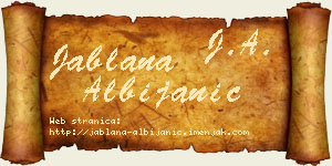 Jablana Albijanić vizit kartica